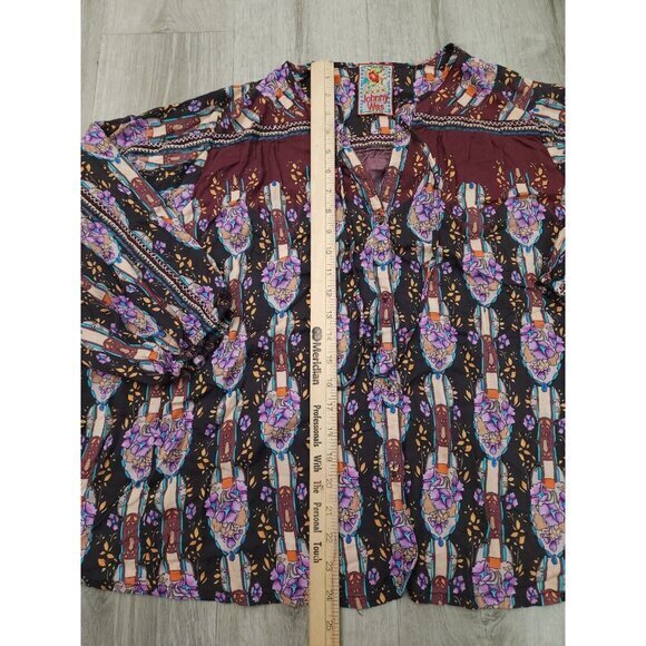 Johnny‎ Was Rocco Blouson Peasant Boho Long Sleeve Shirt SizeLarge - Picture 8 of 9